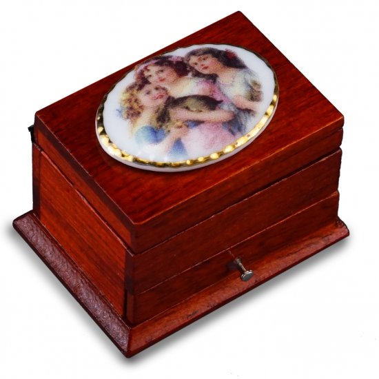 (image for) Miniature Sewing Box with Porcelain Lid
